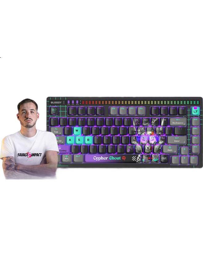 A4TECH A4Tech At75 75-Key Wired Mechanical Keyboard, Blood Hand Phantom Switch, Fps Gaming, Pubg, Valorant, Valorant, Pbt, Computer Gaming, Rt Wild Tribe, Phantom Hacker - Image 3