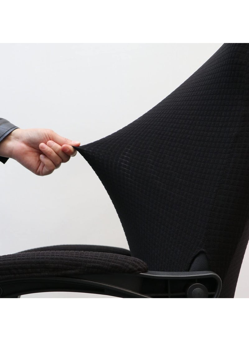 Generic Office Chair Cover Stretch Jacquard Office Computer Chair Seat Covers Removable Washable Anti-dust Waterproof Desk Chair Seat Cushion Protectors For Office Computer Chairs(Not Chair Include)  - Image 4