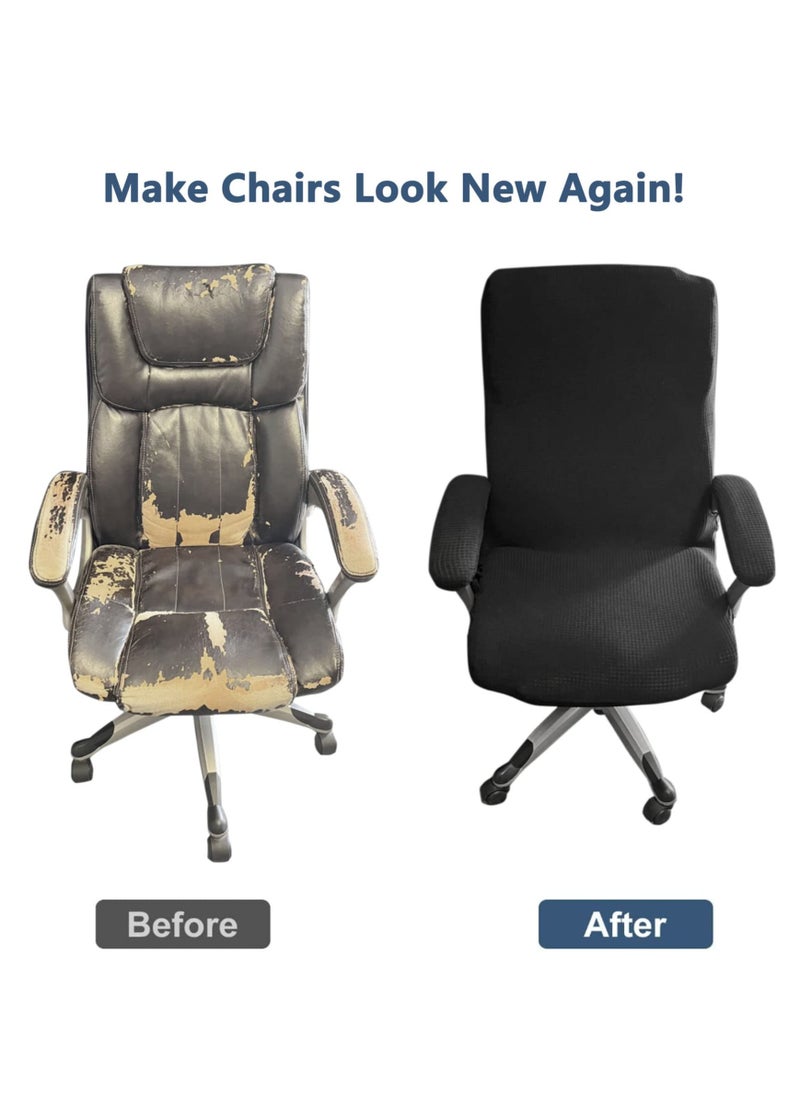 Generic Office Chair Cover Stretch Jacquard Office Computer Chair Seat Covers Removable Washable Anti-dust Waterproof Desk Chair Seat Cushion Protectors For Office Computer Chairs(Not Chair Include)  - Image 3