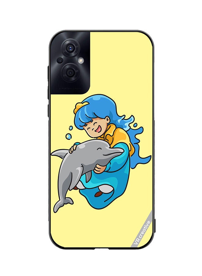 VR CREATIVE Protective Case Cover For Oppo Reno8 Z Blue Princess Design Multicolour - Image 1