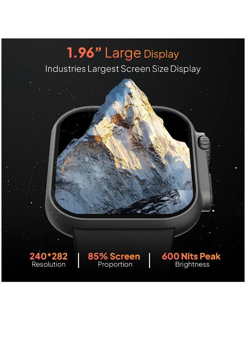 Zoom Plus - Biggest Display Bluetooth Calling Multi-Function Heart Rate Monitor Smartwatch Black - Image 1