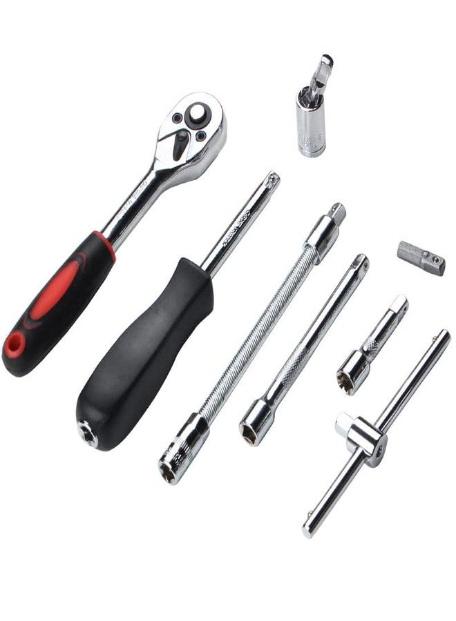 Digital Craft Hand Tool Kit Car Ratchet Wrench Assembly Tool Household Repair Tools Automotive Set Socket Set 46Pc,4 In 1 Screw Driver,10" Screw Wrench, - Image 3