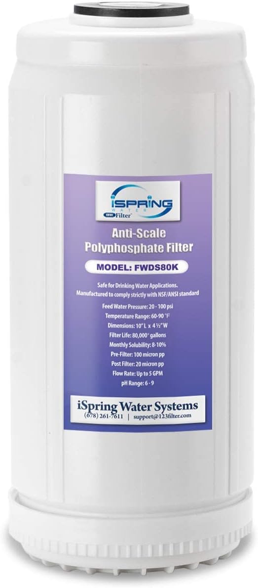iSpring FWDS80K AntiScale Water Filter Replacement Cartridges 10 x 45 white - Image 1