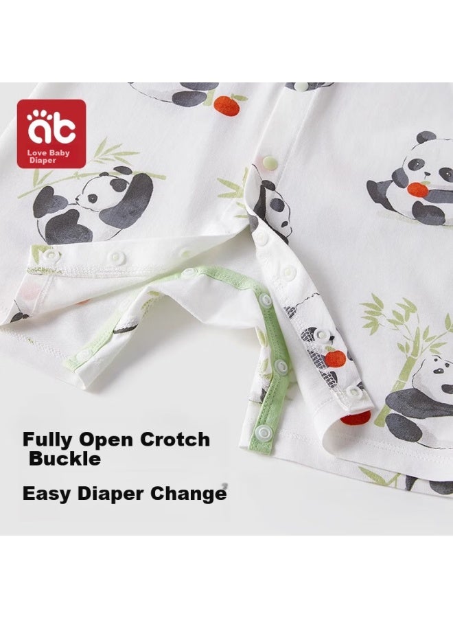 AIBEDILA Aibei Dila Baby Clothes Summer Thin Infant Toddler Spring Cotton Air-conditioning Short Sleeve Boys Girls Outing Jumpsuit - Image 5