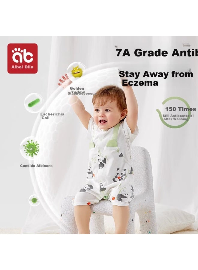 AIBEDILA Aibei Dila Baby Clothes Summer Thin Infant Toddler Spring Cotton Air-conditioning Short Sleeve Boys Girls Outing Jumpsuit - Image 4