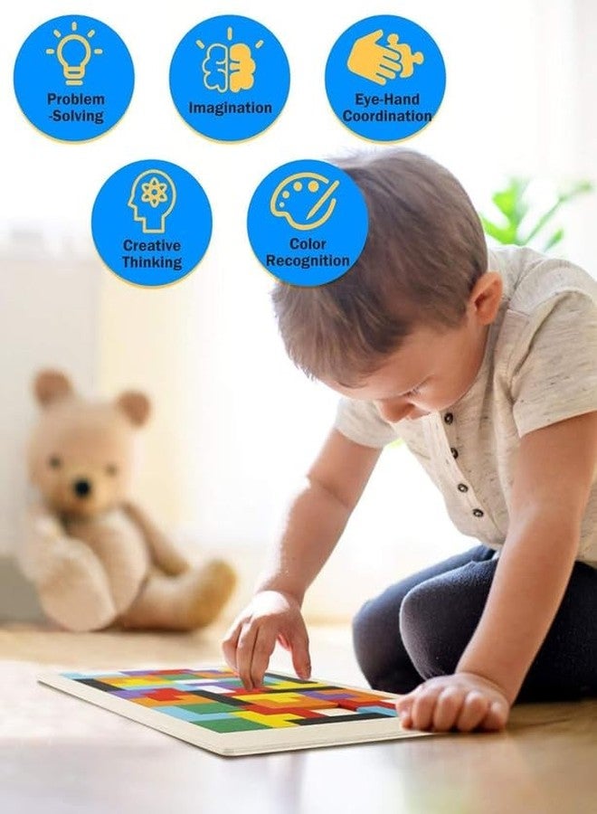 Orrda Entertain Kids Wooden Russian Blocks Tetris Puzzles for Kids | Wood Intelligence Puzzle | Brain Teasers Games Toys | Educational Building Blocks Gift for Kids Toddlers Ages Upto 3-8 (40 Pcs) - Image 4
