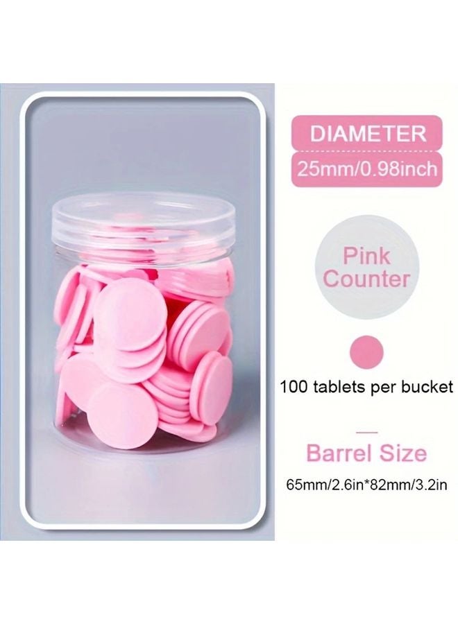 رقائق العد البلاستيكية الوردية ١٠٠ قطعة - وسائل تعليمية للرياضيات للتعلّم التفاعلي - Image 1