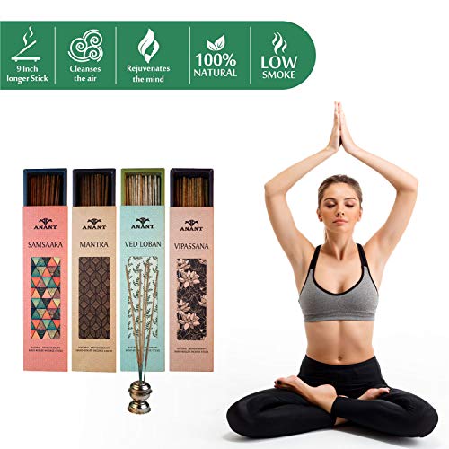 Anant Natural Hand Rolled Premium Fragrance Incense Sticks | Pack of 4 | Ved Loban | Vipassana | Mantra | Samsaara | Spiritual Agarbattis - 40 Sticks/Box - Image 3