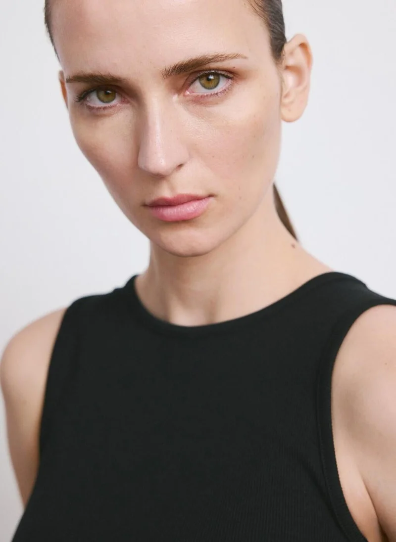 MANGO  Ribbed cotton-blend top for Women | Best Price UAE