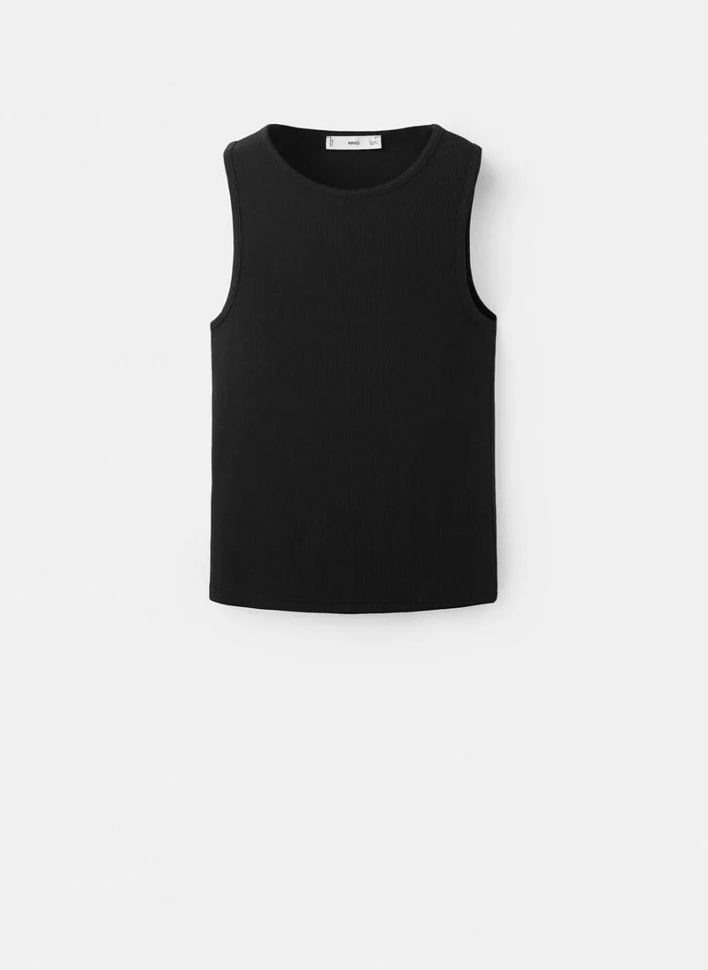 MANGO  Ribbed cotton-blend top for Women | Best Price UAE