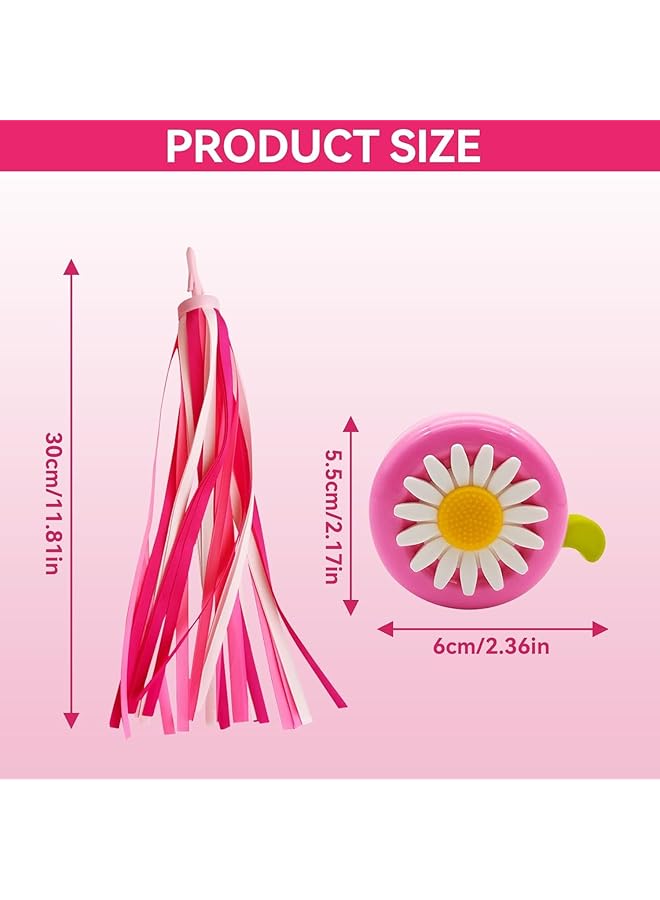 Parlberd Cute Kids Bike Bell With 2Pcs Colorful Bike Streamers Bicycle Tassel Streamer Bicycle Bell Bike Handlebar Streamers Bicycle Ring For Boys & Girls Kids Bikes Tricycles - Image 5