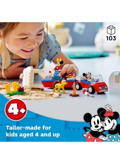 LEGO Disney Mickey Mouse and Minnie Mouse's Camping Trip 10777 Building Toy with Camper Van, Car & Pluto Figure, for Kids 4 Plus Years Old