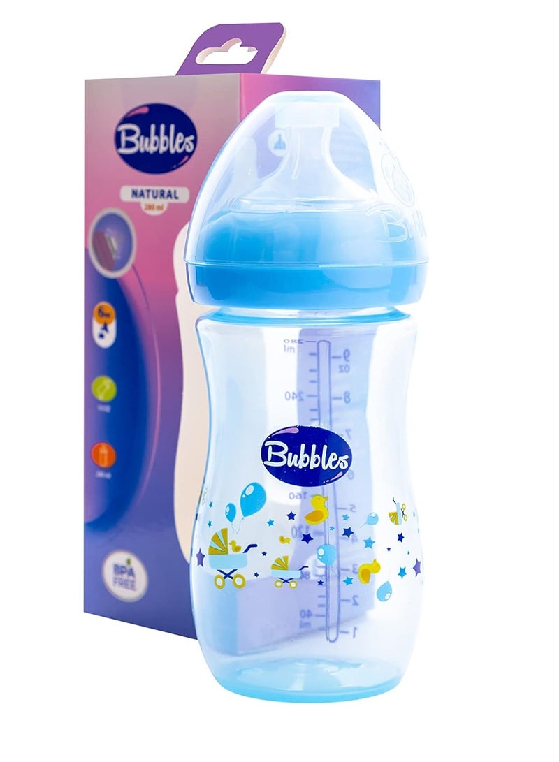 بابلز ببرونة ناتشورال لرضاعة طبيعية 280 مل - ازرق - Image 4