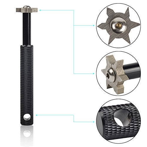 HIFROM Groove Sharpener with 6 Heads - Golf Club Groove Sharpener Re-Grooving Tool and Cleaner Replacement for All Irons Pitching Sand Lob Gap and Approach Wedges and Utility Clubs (2 Black) - Image 2