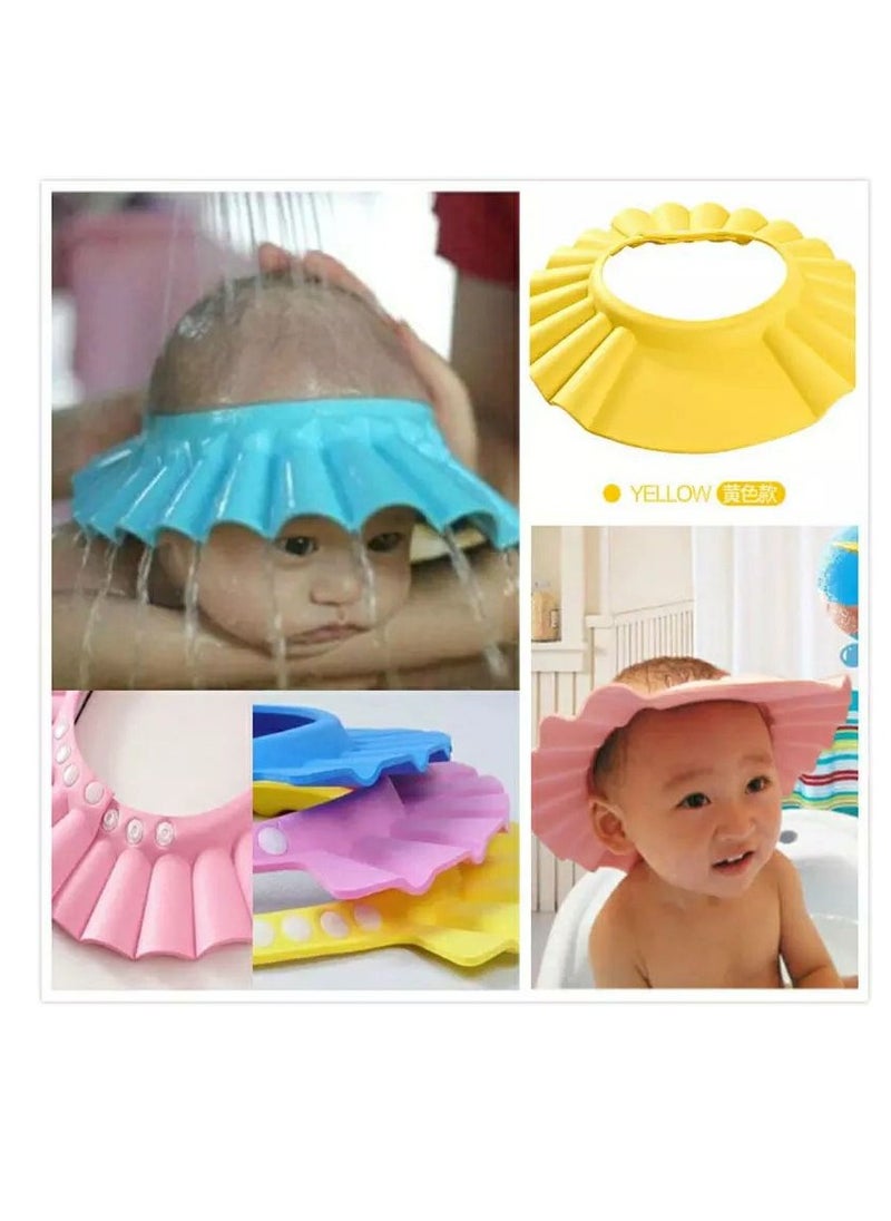 Generic - 2 pieces) full shower cap for children  bath cap  head cover  with two snaps to expand and narrow it according to the size of the childs head  multicolored - Image 1
