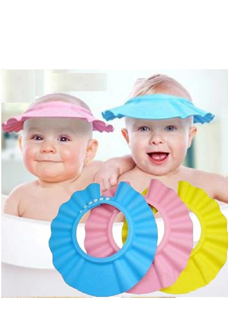 Generic - 2 pieces) full shower cap for children  bath cap  head cover  with two snaps to expand and narrow it according to the size of the childs head  multicolored - Image 1