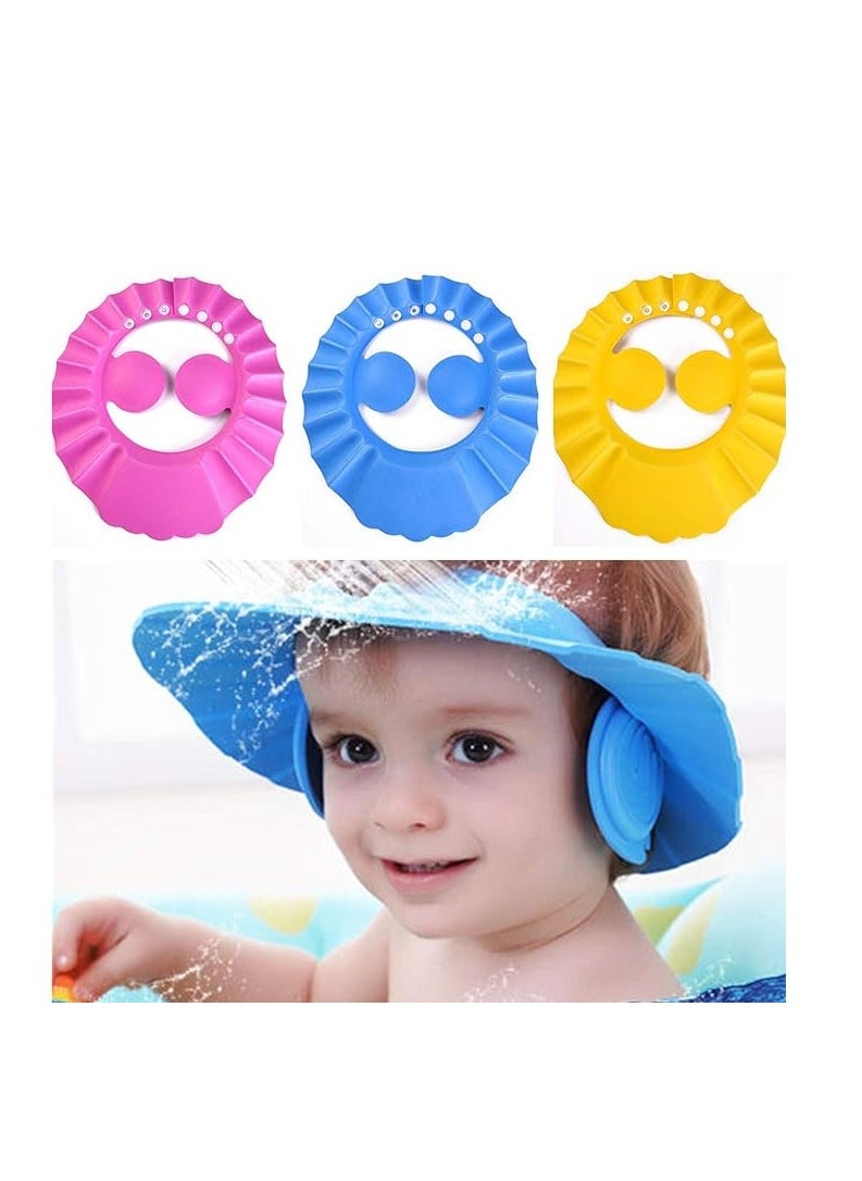 Generic - 2 pieces) full shower cap for children  bath cap  head cover  with two snaps to expand and narrow it according to the size of the childs head  multicolored - Image 1