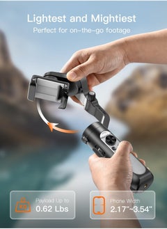 Generic Gimbal Stabilizer for Smartphone, 3-Axis Gimbal for iPhone Android with Magnetic Adjustable Fill Light,Foldable Stabilizer for One-Key Inception for Youtuber,Vlog,Video Record  - Image 5