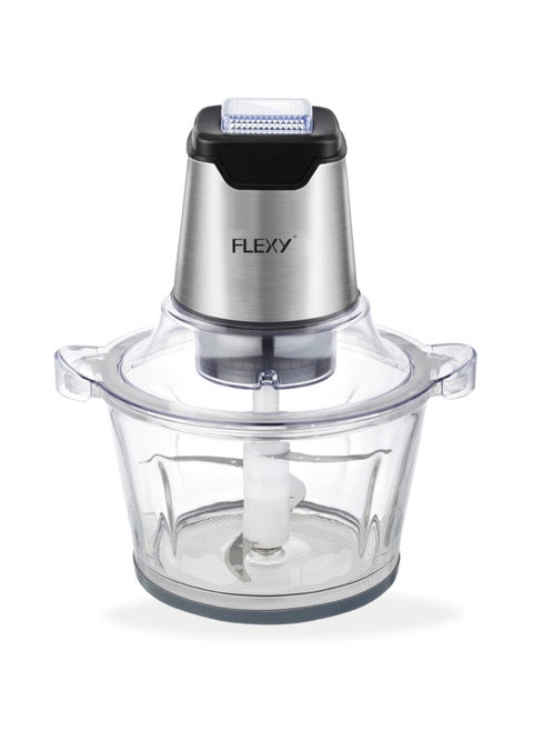 FLEXY Food Processor Electric | Chopper, Mincer, and Blender for Garlic, Onion, Chili, Veggies, Pumpkin & Nuts - Transparent, 2-Year Warranty