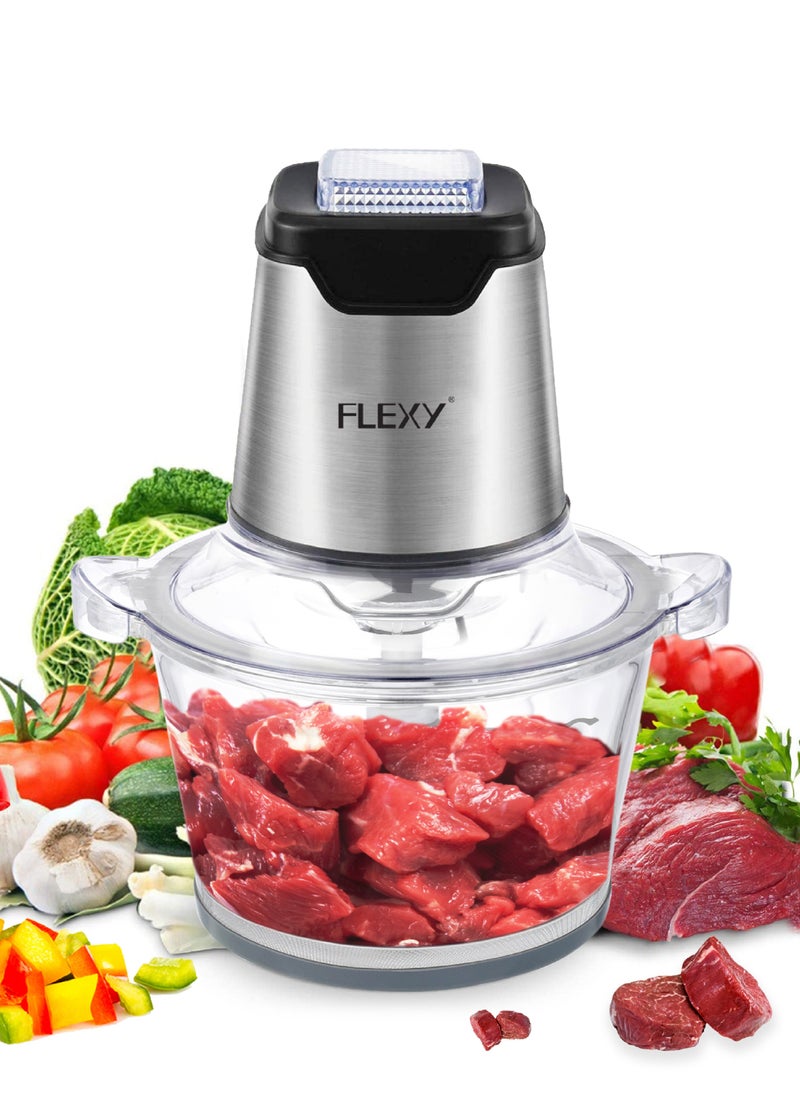 Flexy - FLEXY Food Processor Electric | Chopper, Mincer, and Blender for Garlic, Onion, Chili, Veggies, Pumpkin & Nuts - Transparent, 2-Year Warranty - Image 1