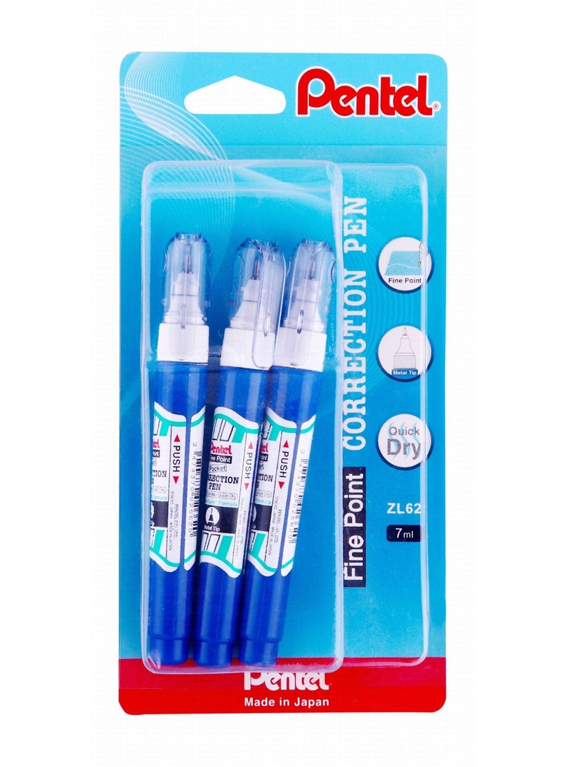 Pentel 3-Piece Correction Pen Fine Point - Image 1