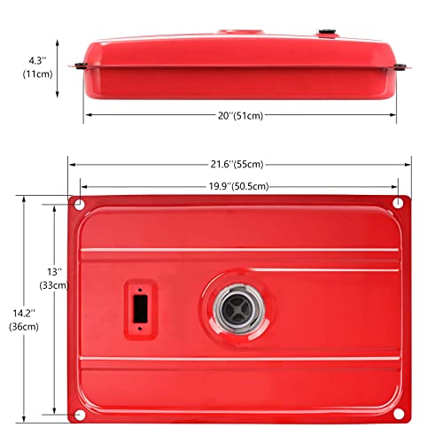 DIYAREA 5 Gallon Generator Gas Fuel Tank with Filter Gauge Cap Universal Fit Compatible with EC2500 5 Gallon Red - Image 3