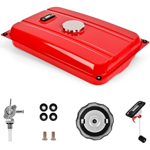 DIYAREA 5 Gallon Generator Gas Fuel Tank with Filter Gauge Cap Universal Fit Compatible with EC2500 5 Gallon Red - Image 1