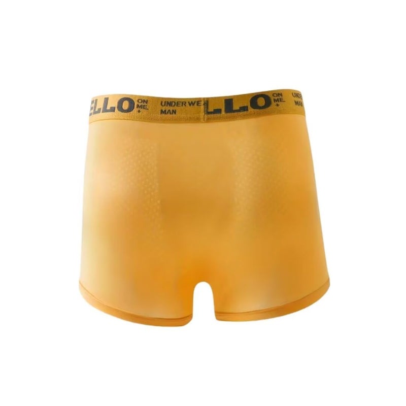 Anomocia 4Pcs Men's Mesh Ice Silk Underwear Box Briefs Breathable Underwear Trunks Underpanties - Image 3