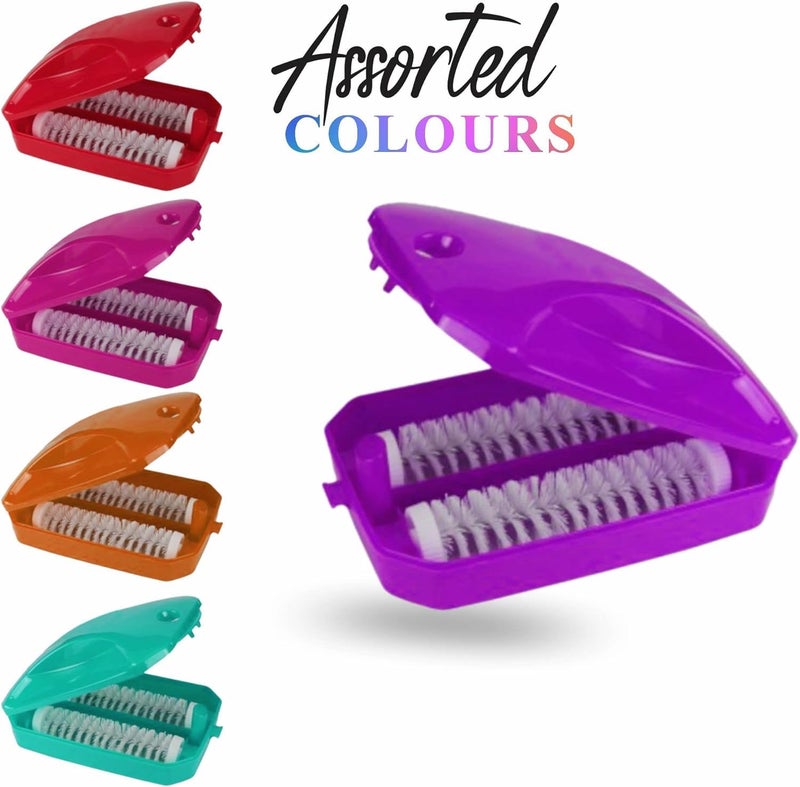 BREEPREE Plastic Handheld Carpet 2 Roller Cleaning Brush with Dust Crumb Collector for Carpets Car Seats Table Linen Sofas Curtains Mats Multicolor Pack of 1  - Image 3