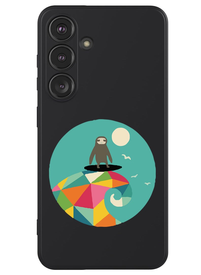 Theodor Protective Slim Fit Case Liquid Silicone Cover with Full Body Protection Anti-Scratch Shockproof Case For Samsung Galaxy S24 Plus (Black) - Surfs - Image 1