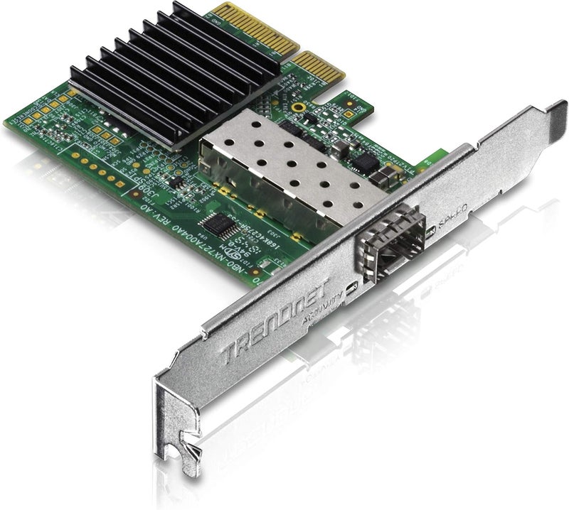 Trendnet 10 Gigabit PCIe SFP+ Network Adapter, Convert A PCIe Slot Into A 10G SFP+ Slot, Supports 802.1Q, Standard & Low-Profile Brackets Included,Compatible with Windows & Linux, Black,TEG-10GECSFP - Image 1