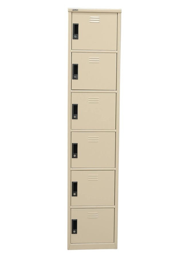 RIGID Steel Curved 6 doors Locker Beige 180x38x46.5cm  - Image 5