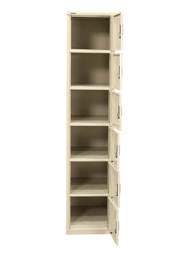RIGID Steel Curved 6 doors Locker Beige 180x38x46.5cm  - Image 3