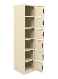 RIGID Steel Curved 6 doors Locker Beige 180x38x46.5cm  - Image 2