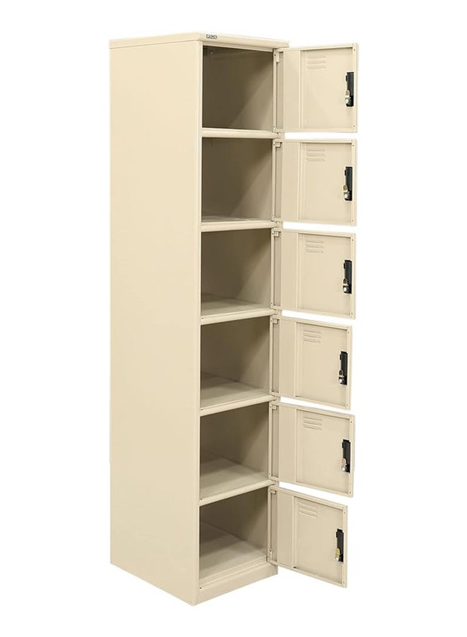 RIGID Steel Curved 6 doors Locker Beige 180x38x46.5cm  - Image 2