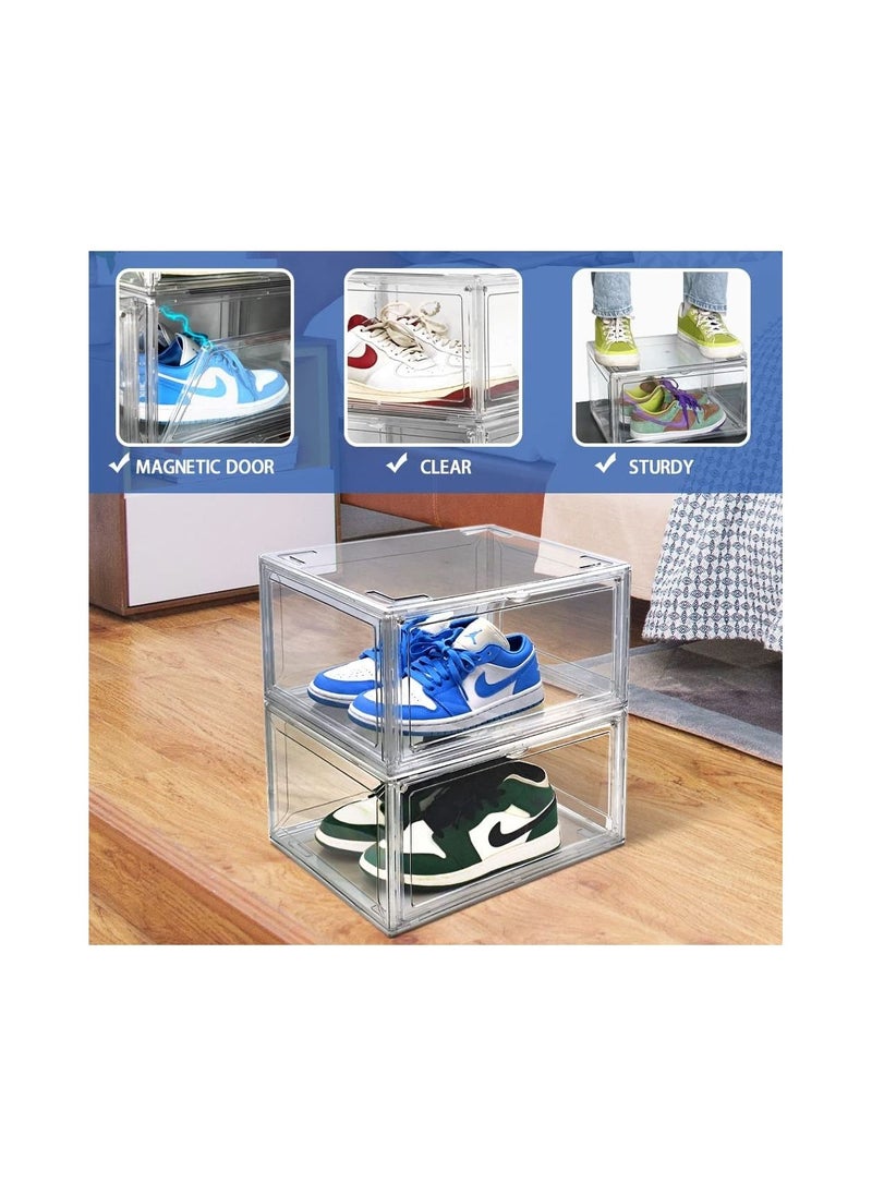 Generic - Acrylic Shoe Display Case Transparent Sneaker Box Storage Boxes Clear Plastic Stackable Boot & Shoe Boxes Clear Shoe Organizer Containers with Lids - Image 1