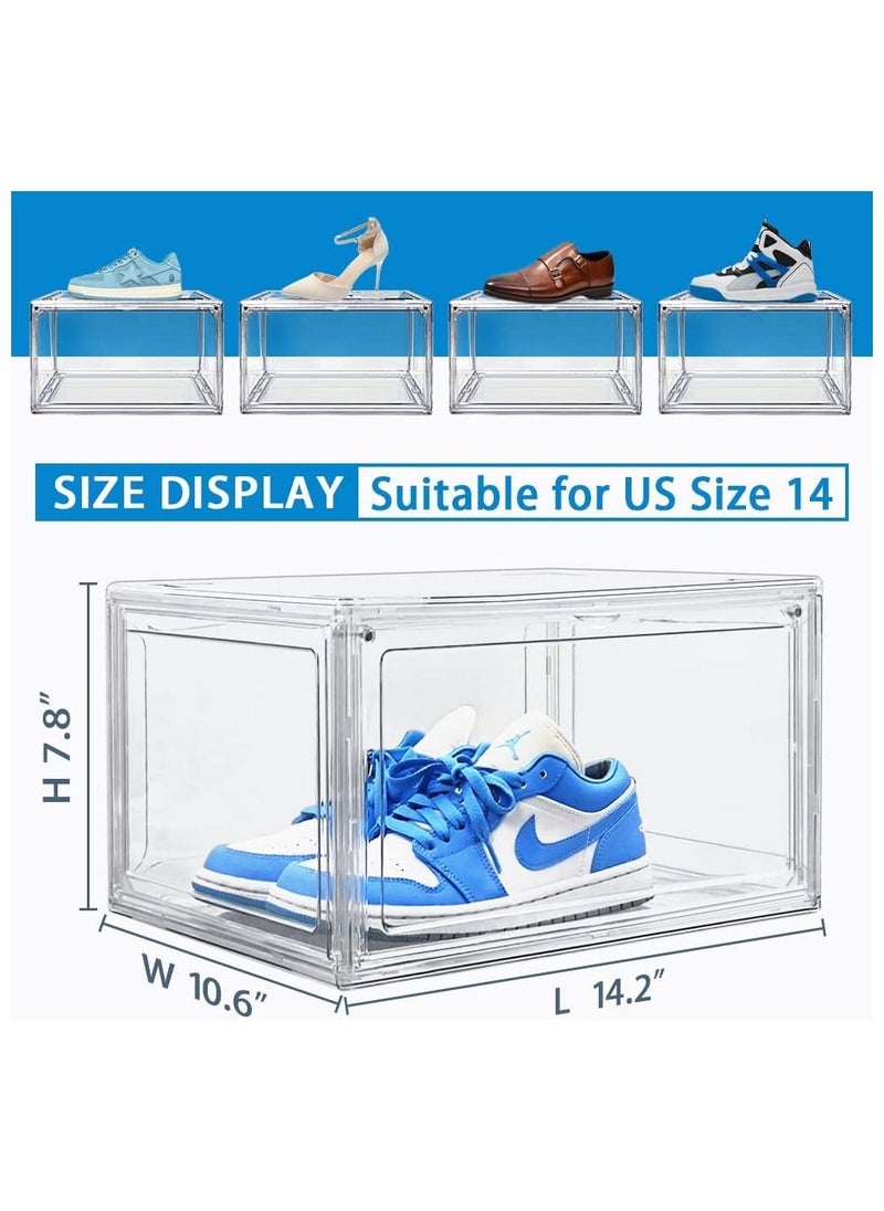 Generic - Acrylic Shoe Display Case Transparent Sneaker Box Storage Boxes Clear Plastic Stackable Boot & Shoe Boxes Clear Shoe Organizer Containers with Lids - Image 1