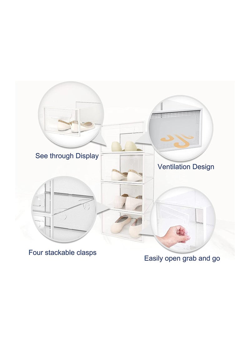 Generic - Acrylic Shoe Display Case Transparent Sneaker Box Storage Boxes Clear Plastic Stackable Boot & Shoe Boxes Clear Shoe Organizer Containers with Lids - Image 1