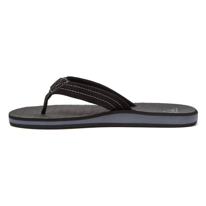 Quiksilver Carver Suede Flip Flops for Men, Arch Support Athletic Mens Sandals, Size 6 to 16 Thong Mens Slides, Solid Black, 10 M US - Image 3