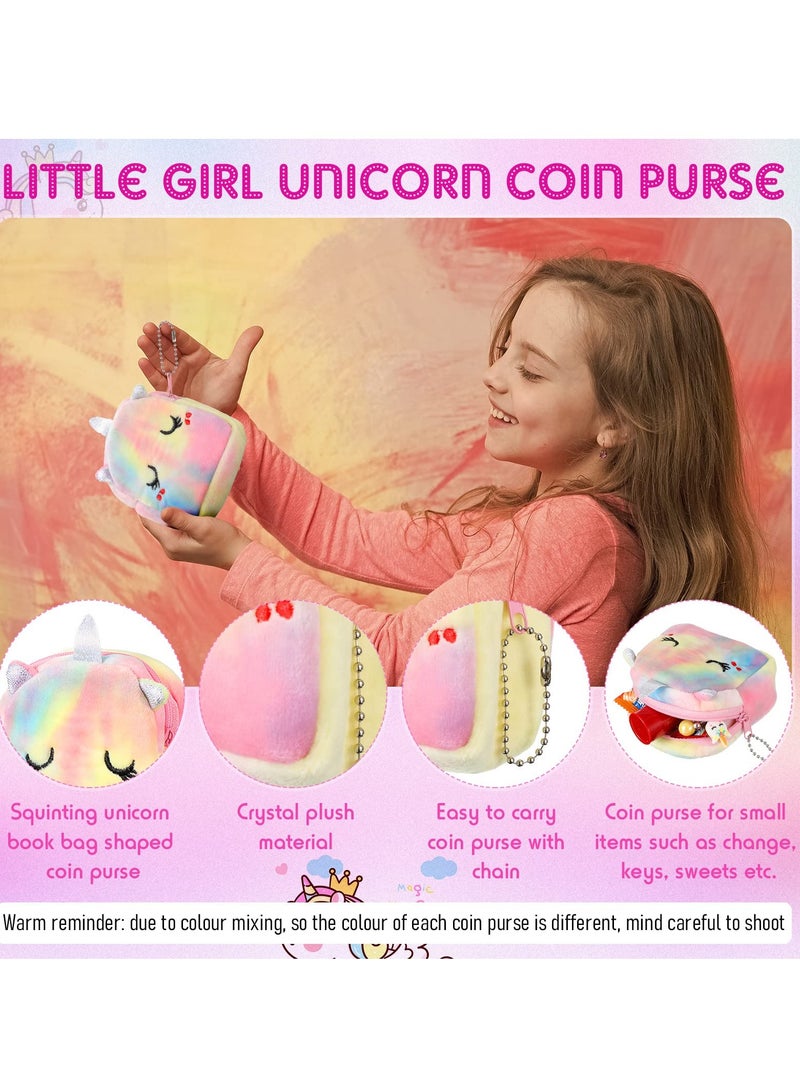 KASTWAVE Unicorn Gift Set for Girl Includes Plush Handbag, Necklace, Bracelet, Earrings & Ring Rainbow Cartoon Unicorn Them Ideal for Dress Up & Birthday Party Favors - Image 4