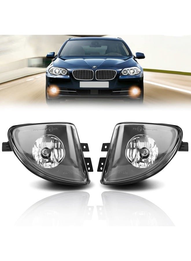 AutoBeeDen Fog Lights compatible with BMW 528i 535i 550i xDrive Sedan, ActiveHybrid 5 Sedan, F10 F11 5 Series, 2011 2012 2013, 1 Pair Fog Lamps (Clear) - Image 1
