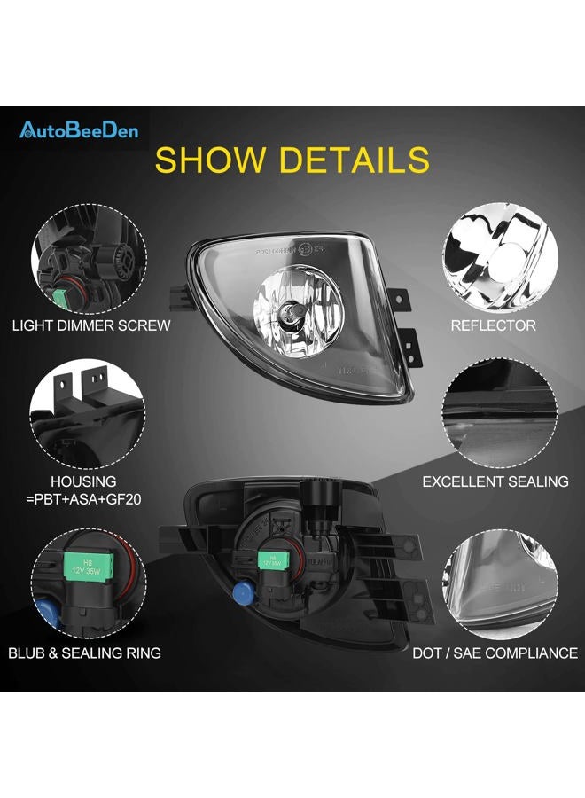 AutoBeeDen Fog Lights compatible with BMW 528i 535i 550i xDrive Sedan, ActiveHybrid 5 Sedan, F10 F11 5 Series, 2011 2012 2013, 1 Pair Fog Lamps (Clear) - Image 4
