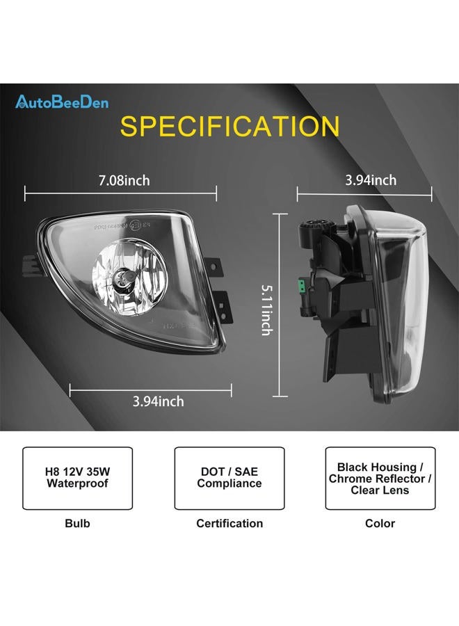 AutoBeeDen Fog Lights compatible with BMW 528i 535i 550i xDrive Sedan, ActiveHybrid 5 Sedan, F10 F11 5 Series, 2011 2012 2013, 1 Pair Fog Lamps (Clear) - Image 3