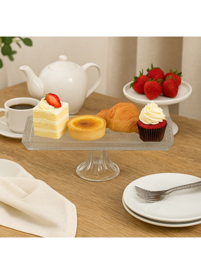 Glassware Serving plate with a base made of glass decorated from the inside - Image 1