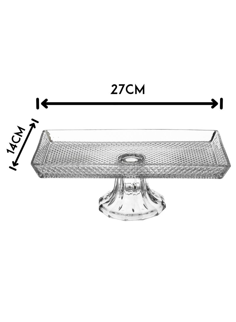 Glassware Serving plate with a base made of glass decorated from the inside - Image 5