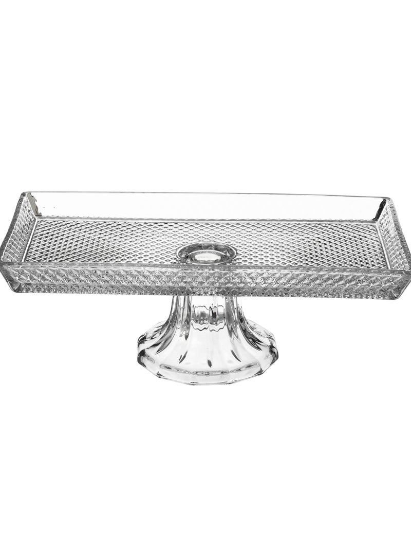 Glassware Serving plate with a base made of glass decorated from the inside - Image 2