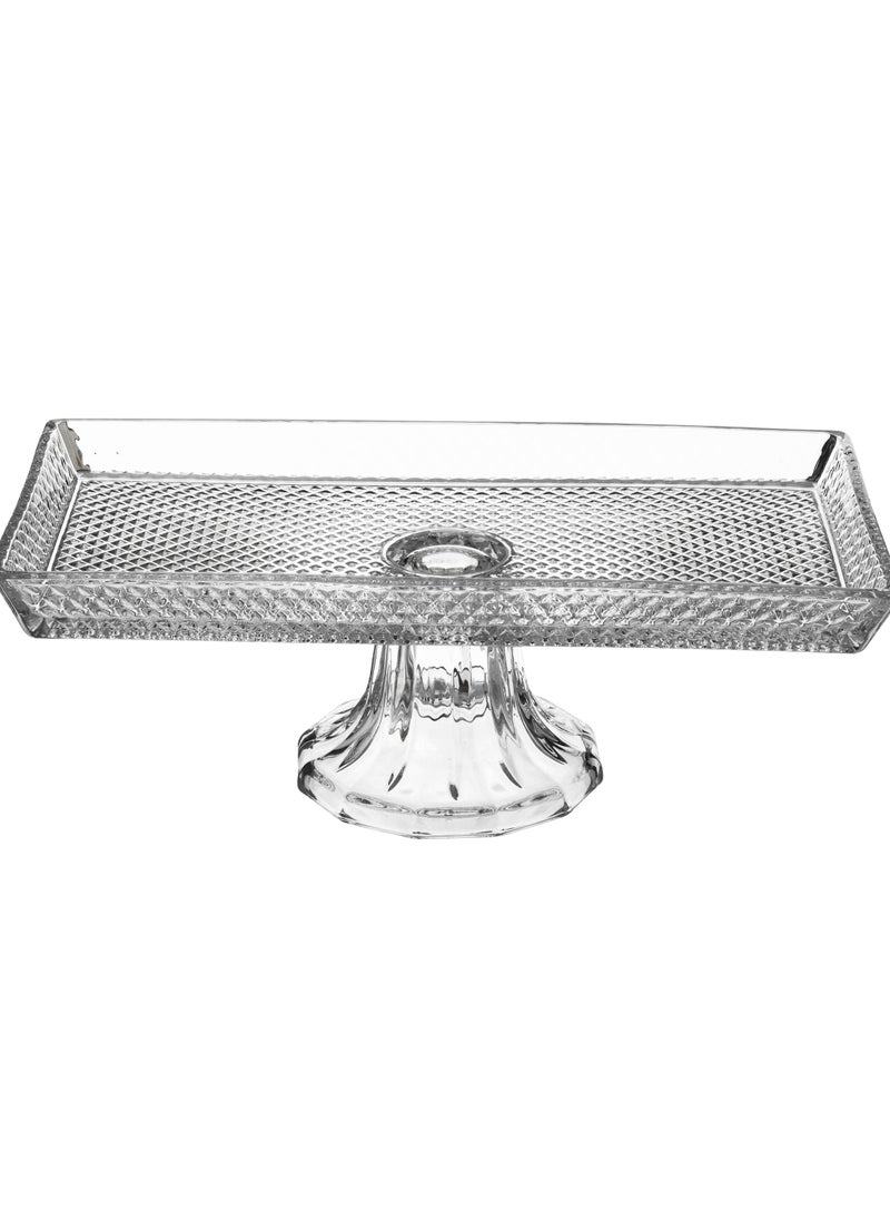 Glassware Serving plate with a base made of glass decorated from the inside  - Image 1