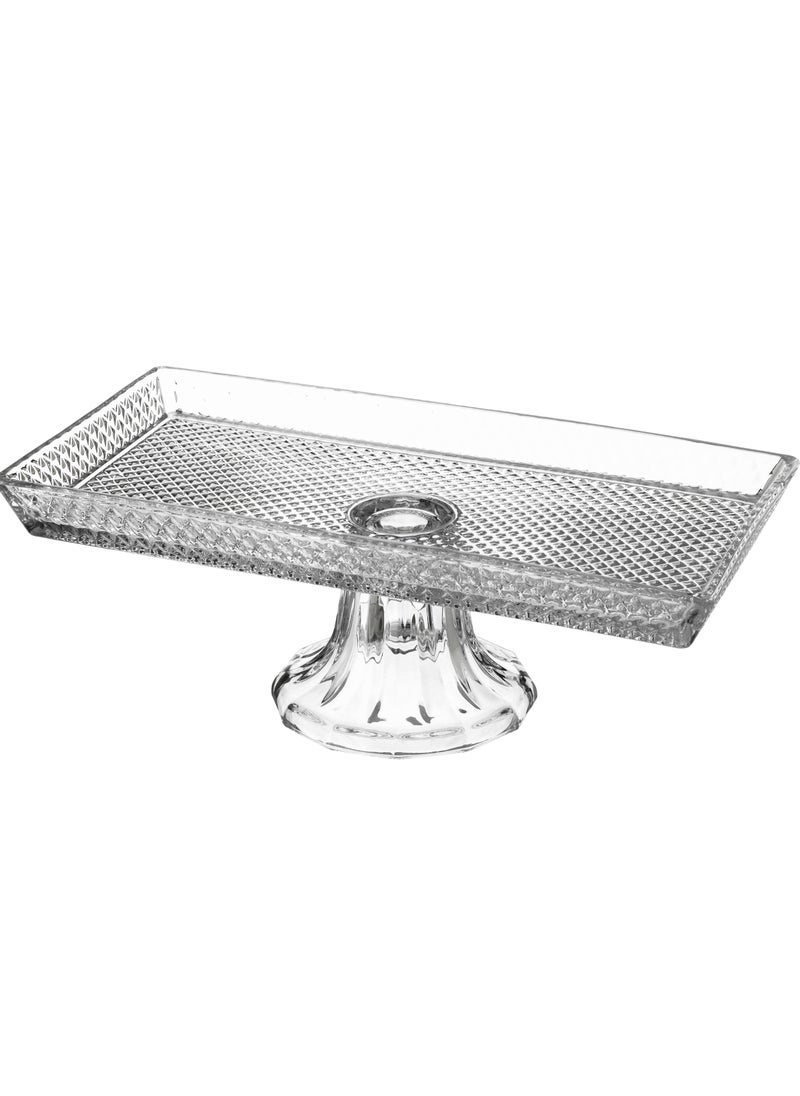 Glassware Serving plate with a base made of glass decorated from the inside  - Image 2
