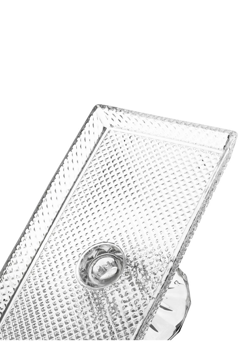Glassware Serving plate with a base made of glass decorated from the inside  - Image 3