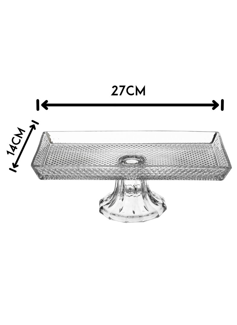Glassware Serving plate with a base made of glass decorated from the inside  - Image 4